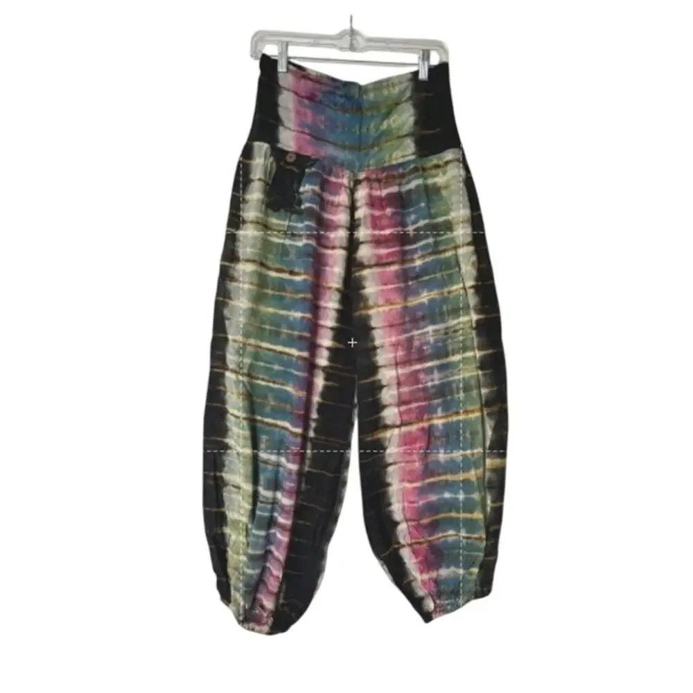 Earthbound Trading Co🌿Tie Dye Harem Pants Women’s Small Boho Festival Lounge - Picture 2 of 8